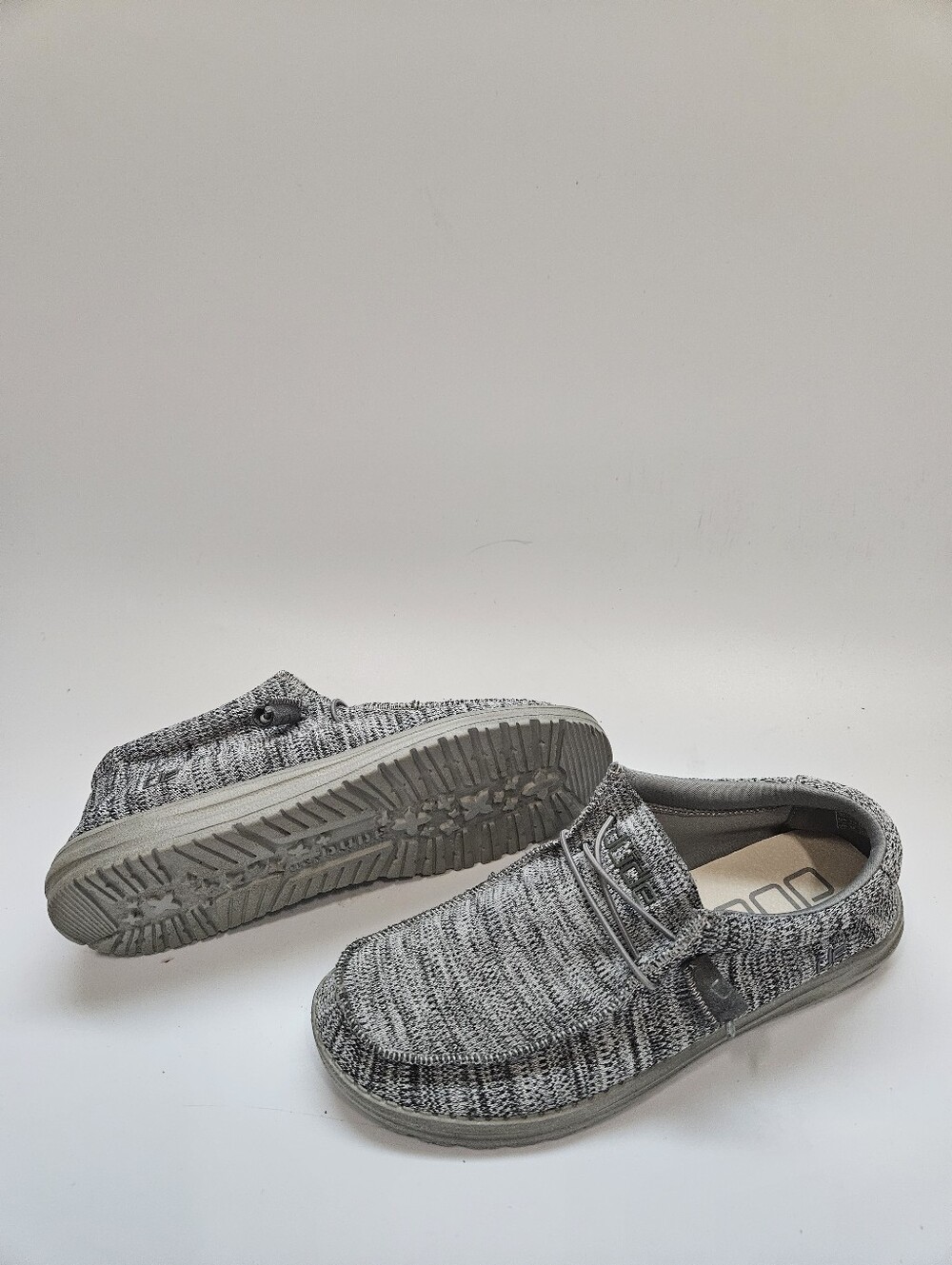 Hey Dude Wally Stretch Men’s US 10 Stone White Casual Slip-On Loafer Shoes